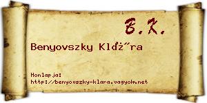 Benyovszky Klára névjegykártya