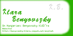 klara benyovszky business card